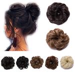 S-noilite Messy Bun Hair Piece for Women Curly Wavy Fake Hair Donut Bun Hair Extensions Scrunchies Updo Chignon Bun Ponytail Extension for Women Tousled Bun 25g(#30H33A)