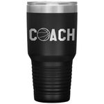 Basketball Coach Tumbler - Basketball Coach Gift 30oz Insulated Engraved Stainless Steel Basketball Coach Cup Black