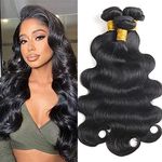 Rebasar Brazilian Hair Body Wave 3 Bundles 8 10 12 inchs 9A Human Hair Weave Bundles Brazilian Body Wave Human Hair Extensions Natural color
