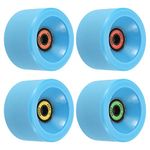 PATIKIL 65mm 78A Longboard Wheels with ABEC-11 Bearings, 4 Pack Soft Cruiser Wheels Street Wheels for Skateboards Skateboard Wheel PU Frosted, Blue