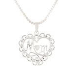 Ananth Jewels Mom Pendant Fashion Jewellery CZ with American Diamonds Necklace with Chain for Women Gift for Mother