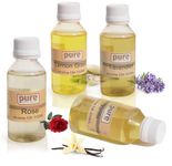 Pure Source India Aroma Oil Undiluted 4 In One Pack 100 ML Each Lemon Grass,Lavender,Vanilla And Rose,Suitable for Aroma,Potpourri,Soap Making,Spa etc