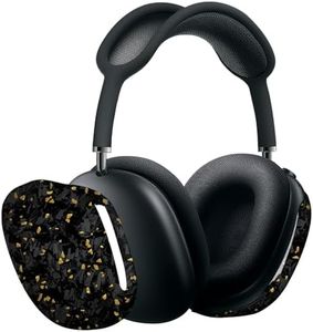MONOCARBON Real Carbon Fiber Case for AirPods Max (2024/2020), Military-Grade Protective Hard Cover for Apple Max Headphones, Unique Forged Glossy, Scratch-Resistant, Essential Accessories-Gold