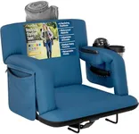 Reclining Stadium Seats for Bleachers with Back Support – Wide Bleacher Chair Cushion, Armrests, Large Pockets, and Multiple Safety Features – Best Stadium Seat Chairs for Camping, Kayak Backs & More