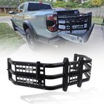 Trumgeta Truck Bed Extender for Ranger 2011-2025, Tailgate Mount Cargo Extension with MOLLE Panel and Flag Pole Mount, Fold-in/Fold-Out Pickup Storage