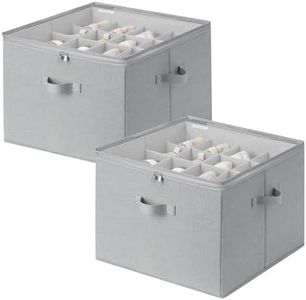 StorageWorks 2-Pack 32-Pair Shoes Organizer with Adjustable Dividers, Grey