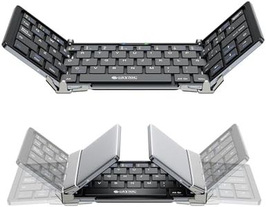 ESYNiC 5.1 Teclado Inalámbrico Tri-Plegable de Diseño Español Teclado ipad Perfecto para iOS Android PC Windows Air iPad Mini Pro Nenux Lenovo HUAWEI SmartPhone Box TV etc( NO FUNDA )