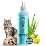 Caredom Dry Shampoo for Pets 200 ml with Aloe Vera & Lemon | Waterless Quick Bath for Dog, Cat, Puppy & Kitten | Instant Coat Refresh & Deodorizing Cleanser | Easy Travel Friendly Grooming