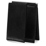 Bosca Men's Old Leather Money Clip with Pocket (Black)