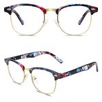 Happy Store CN56 Vintage Inspired Horn Rimmed Nerd UV400 Clear Lens Glasses,Mixed A