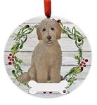 Goldendoodle Ornament - E&S Pets - DIY Personalizable - Dog Gifts - Ceramic Round Ornament with Glazed Finish - X-mas Decoration - Christmas Ornaments Craft Gifts - Ornaments for Pet Lovers