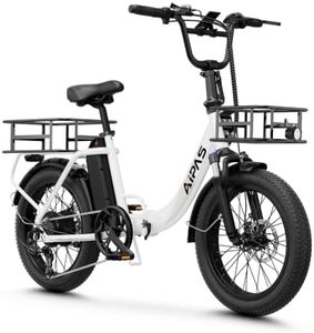 Aipas A4 Folding Electric Bike for Adults, 1000W Peak Motor, 62-Mile Range