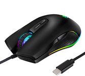 USB C Mouse Ergonomic Type C Wired Mouse RGB Gaming Mouse Optical Mice with 4 Backlight Modes up to 3200 DPI for MacBook Pro, Matebook X, MacBook 12", Chromebook, HP OMEN, More USB Type C Devices