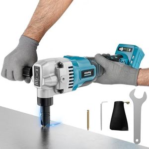 MtiolHig Cordless Metal Nibbler Compatible with Makita 18V Battery, 18-Gauge Electric Nibbler with Assist Handle & 2 Blades, 1900RPM Brushless Metal Cutter for Stainless Steel, No Battery