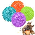 Ousiya Dog Balls 3.5” Squeaky Dog Toys Spikey Dog Ball for Aggressive Chewers Heavy Duty Teething Large Medium Durable Dogs Balls (4 Pack)