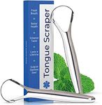 ORAVIX Tongue Scraper (Pack of 2), Tongue Scraper for Bad Breath, Tongue Cleaners Stainless Steel, Metal Tongue Scraper, Tongue Scraper for Adults Fresher Breath, Tongue Scraper Stainless Steel