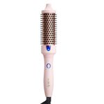 K&K Thermal Brush for Blowout Look, 1 1/2 Inch Ionic Heated Round Makes Hair Smoother, Dual Voltage Thermal Round Brush Get Natural Curls, Easy to Use, Rose Pink
