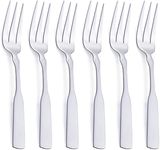 FULLYWARE 3-Tine Fork, Stainless Steel 7.6” Dinner Silverware Fork, Metal Cocktail Dessert Forks, 6-Piece