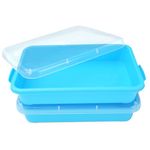 Sensory Bin Play Tray with Lid Sand box 2 Pcs 15in Portable Large plastic Tray Fill with Sand, Water, Beads and More