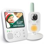 NANNIO Hero3 Video Baby Monitor with Vibration Alerts for Hearing Impaired Parents, Baby-Safe Night Light, 5 Preloaded Lullabies, Temperature Sensor, Digital Zoom, Two-Way Talk - 985ft Range