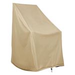 Shine Company Weatherproof Outdoor Rocking Chair Cover, 100% Woven Polyester, Elastic Cord with Toggle, Khaki