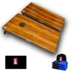 Beewibe Classic Cornhole Board Game Kit – Available in 4'x2' Size - Comes with 8 Cornhole Bags, Waterproof Board Covers (Cornhole Board Game Set) (Light Brown)