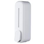 SKADIOO White soap Dispenser Wall Mounted for Bathroom | Wash Basin | Liquid Sanitizer Shower Gel Dish Wash Soap Dispenser for Bathroom Kitchen 400Ml Pack of (1, Capsule White, ABS Plastic)