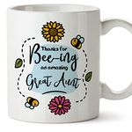 MUGFFINS Great Aunt Mug - in English - Thanks for Beeing Amazing - Funny Gift - Ceramic 11oz Mug