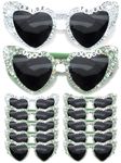Mootycapa 12 Pcs Bachelorette Party Sunglasses for Bridesmaids Bride Sunglasses for Wedding Party Favors (White, Green,Team Bride)