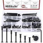 Hilitchi 84Pcs M6 Hex Drive Socket Cap Bolts Kit Countersunk Head Screws Bolts Dowel Barrel Nuts Crib Bolts Nuts Assortment Kit for Furniture Hardware Fitting (20/30/40/50/60/70/80mm)