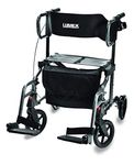 Lumex Hybrid Rollator Transport Chair, Titanium