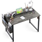 COTUBLR Computer Desk with Storage Bag, 39 Inch Home Office Desk, Study Table for Small Space, Computer Table Desk for Bedroom, Office Table, Grey Oak