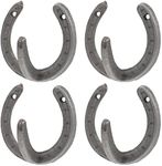 Happyyami Coat Hooks 4pcs Vintage Wall Hanger Cast Iron Horseshoe Hooks Heavy Duty Clothes Hanger for Hanging Coat Hat Key Towel