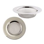 Hair Plug Catcher Shower, Sink Strainer Plug for Kitchen or Bathroom Plug Hole, 2 PCS Stainless Steel Mesh Hair Filter for Shower Drain 7.5 cm Outer Diameter