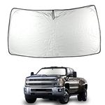 ROCCS Windshield Sunshade UV Ray Reflector for 2019 2020 2021 2022 GMC Sierra 1500 2500 3500, Front Window Sun Shade Shield Cover Foldable Reflective Sun Visor