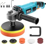 Seesii Car Buffer Polisher 1600W, 7"/6" Variable Speed 2056-3600 RPM Rotary Polisher with Copper Motor & Detachable Handles, Ideal for DIY Detailers, Auto Detailing Hobbyists, Scratch Removal & Waxing