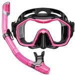 Kwambiri Snorkel Set Adult, Dry-Top Design Anti-Fog Snorkel Mask, 180°Panoramic Wide Professional Scuba Diving Gear, Swimming Diving Mask for Men Women