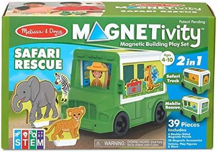 Melissa & Doug Magnetivity Magnetic Tiles Building Play Set – Safari Rescue