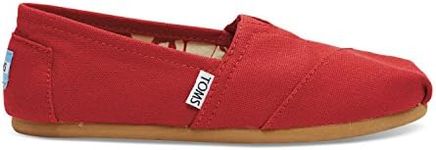 TOMS Women's Classic Canvas Red Slip-on Shoe - 6 B(M) US