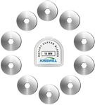 KISSWILL 18mm Rotary Cutter Blades 10 Pack, Fits OLFA Rotary Circle Cutter Replacement for Quilting Scrapbooking Sewing Arts&Crafts, Sharp and Durable (18MM)