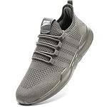 GHFKKB Mens Trainers Running Shoes for Men Walking Tennis Gym Casual Lightweight Sneakers Grey Size 9