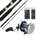 NGT Sea Boat Fishing 6ft 25lb Rod & Reel Combo Multiplier Spooled Line Rig & Feather