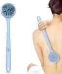 Gabani fashion Bathing Brush Practical Back Cleaning Scrubber Back Rubbing Silicone Body Double Sided Long Handle Anti-slip Shower Bath Brush 100% BPA-Free, Hypoallergenic, Eco-Friendly