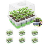 MIXC 6 Pack Seed Trays,72 Cells Seed Trays for Seedlings Reusable, Seed Propagator with Lids, Germination Trays Kit for Germination and Growth in Greenhouse,Garden,Clear