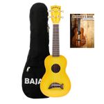 Kala MK-SD Makala Soprano Ukulele Yellow with Bajaao Gig-Bag and E-Book - Yellow Burst