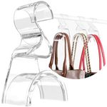 Wiosi Premium Clear Purse Hanger Closet Set of 3 - Durable Acrylic Organizers and Storage Bag Hanger for Luxury Closet - Purse Hanger Holder for Handbags, Premium Backpack Purse Hooks