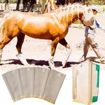 Horse Fly Boots, Medium-Size, Breathable Plastic Mesh, Fly Leggings for Horses, Set of 4 Loose-Fitting Boots