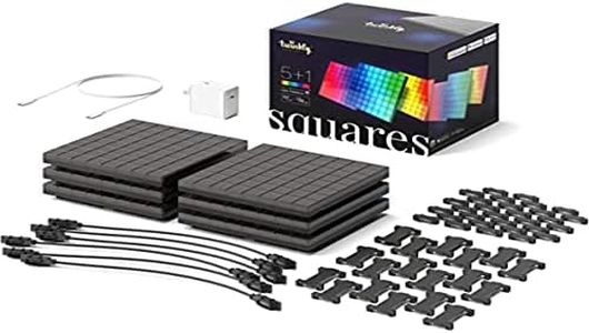 Twinkly Squares Starter Kit, Kit Van RGB Ledpanelen, inclusief 1 Hoofdpaneel en 5 Uitbreidingspanelen, compatibel met HomeKit, Alexa en Google Home, Gaming- en Streaminglichten, 16M+ kleuren