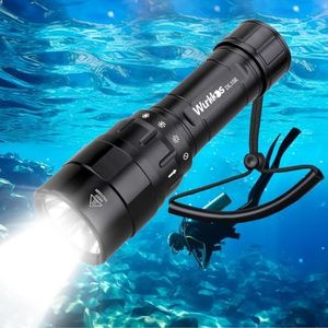 Wurkkos DL10R Dive Light - 4500 Lumen Super Bright Underwater Flashlight with Magnetic Rotary Switch 100m Diving Depth,IPX-8 Waterproof,100000 Hours Lifespan Charger for Under Water Deep Sea Cave