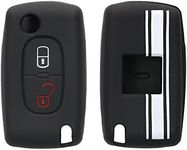 kwmobile Silicone Key Fob Cover Compatible with Peugeot Citroen 2 Button Car Flip Key